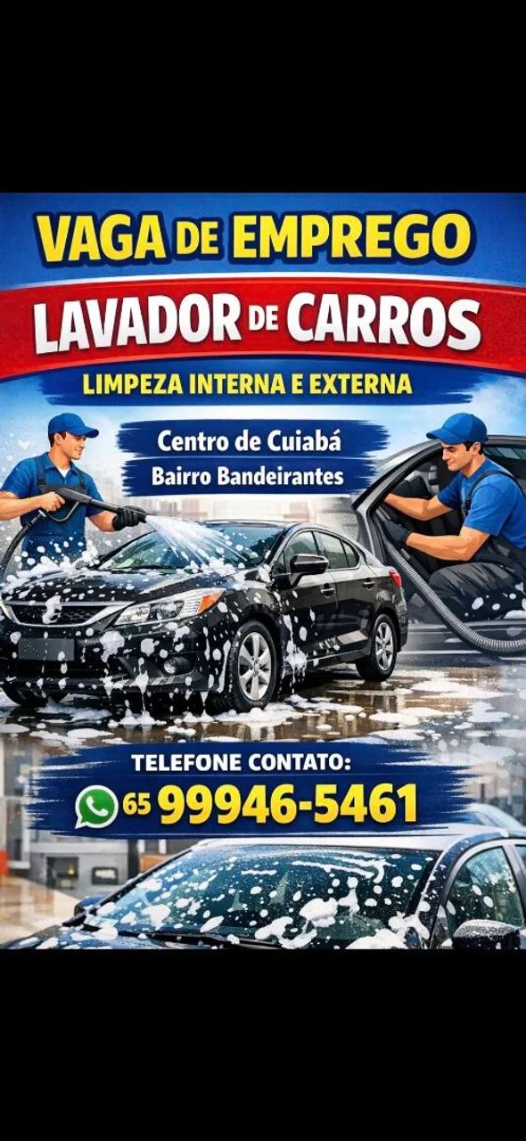 Vaga emprego lavador veículos 