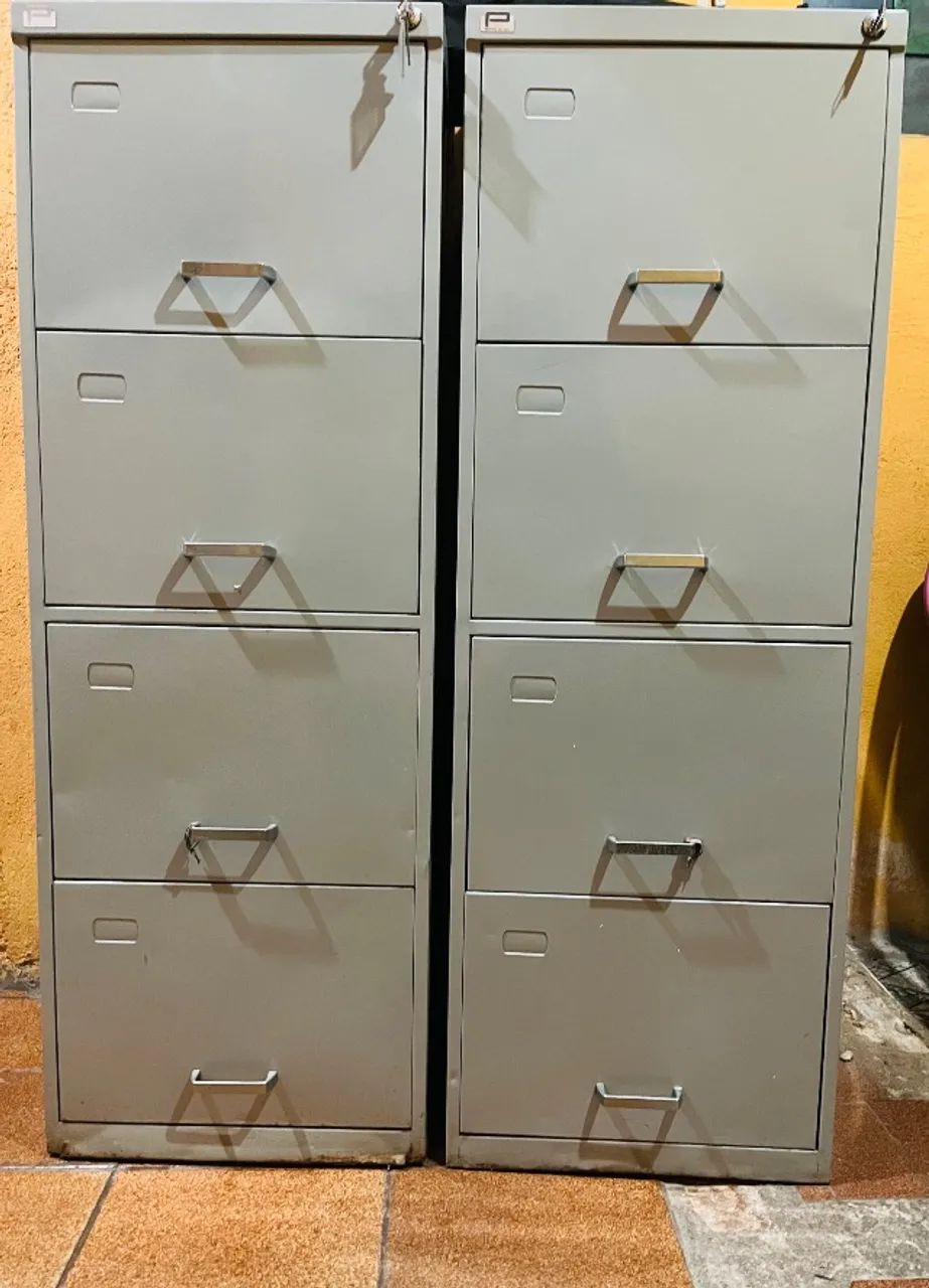 2 arquivos de aço 4 portas cinza