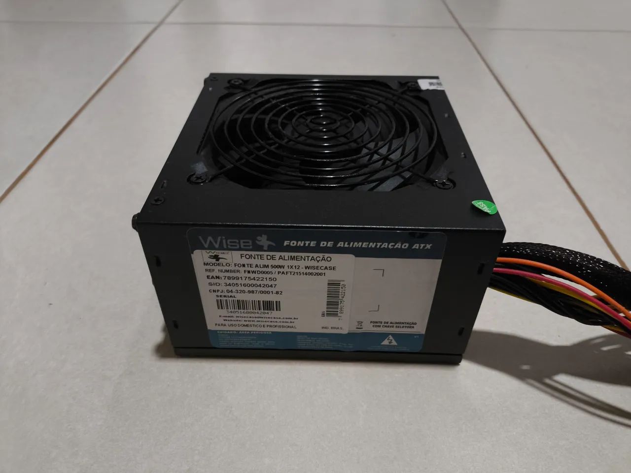 Fonte ATX 500W Wisecase - Funcionando Perfeitamente