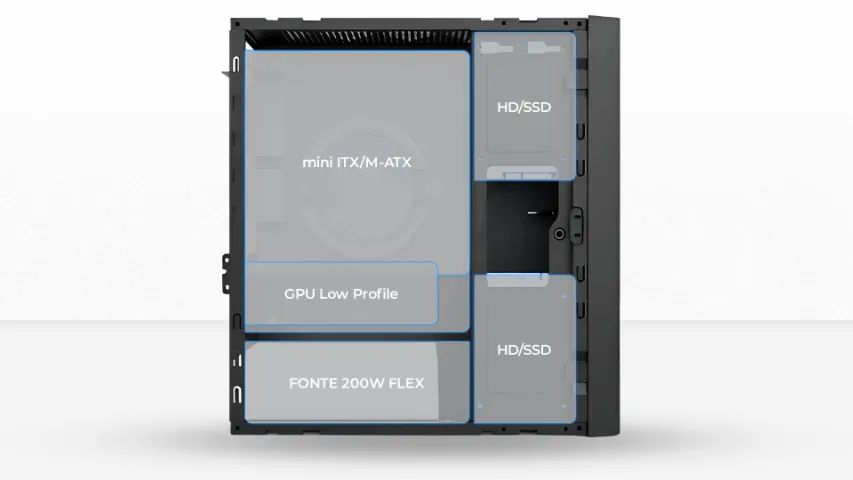 GABINETE SLIM COM FONTE 200W SLIMDESK BG-2002 - Foto 5