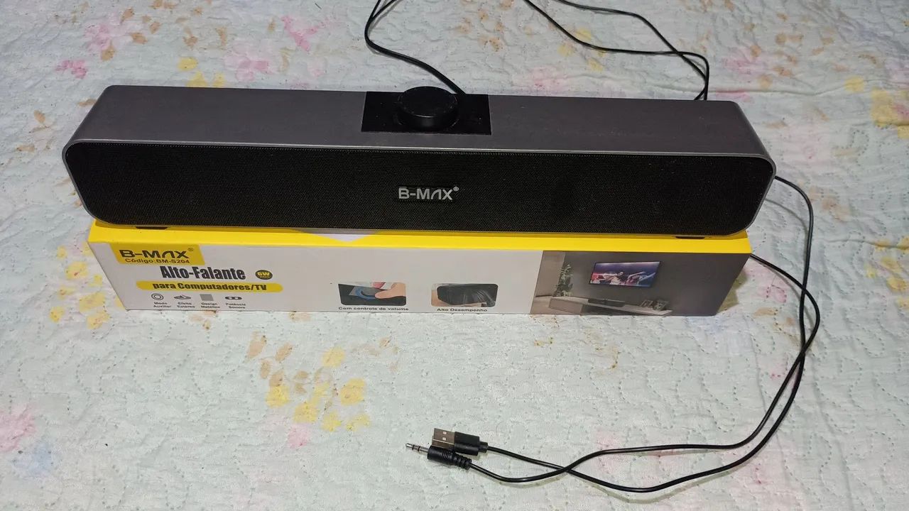 Caixa de som soundbar USB Bmax Para PC e Celular Para Vender Logo - Foto 3
