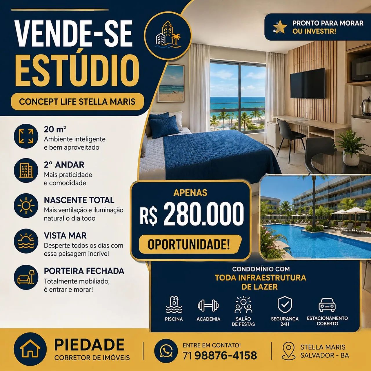 Studio porteira fechada 