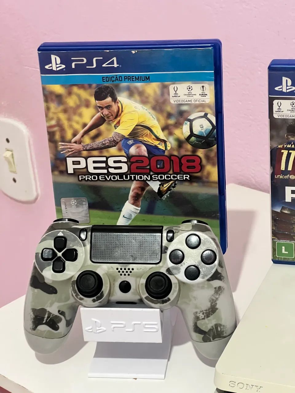 Ps4 slim branco geada + 2 jogos - Foto 3