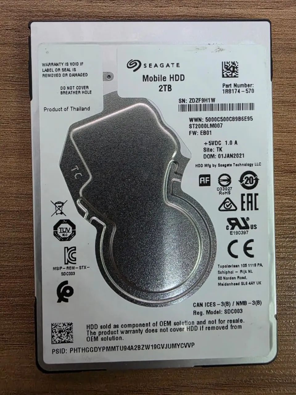HD Seagate 2TB - Modelo ST2000L