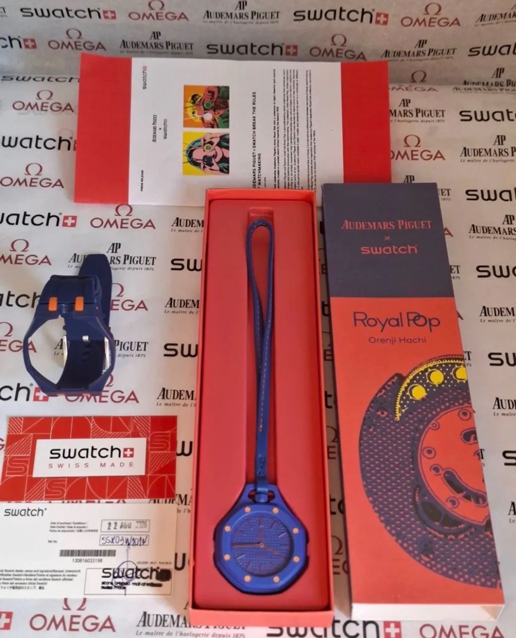 Relógio Kit Royal Pop (Azul e Laranja) + Pulseira e Cordão Extra - Foto 4