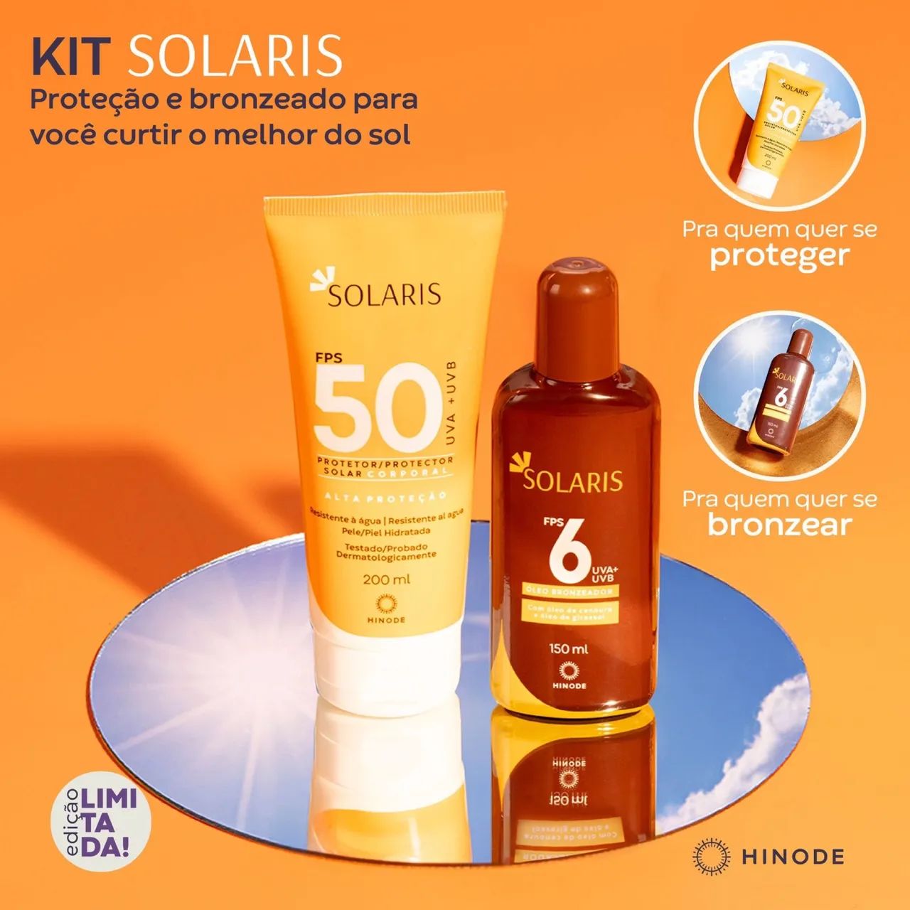 Kit Solaris Hinode - Protetor Solar FPS 50 + Óleo Bronzeador FPS 6 - Foto 3