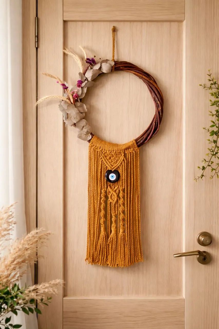 Transforme sua casa com essa linda decoração de porta em Macramé 