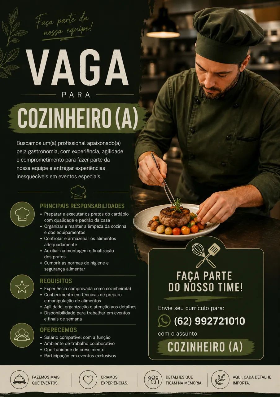 VAGA  COZINHEIRO (A)