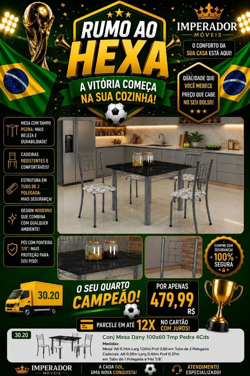 Conjunto Mesa Dany 100x60