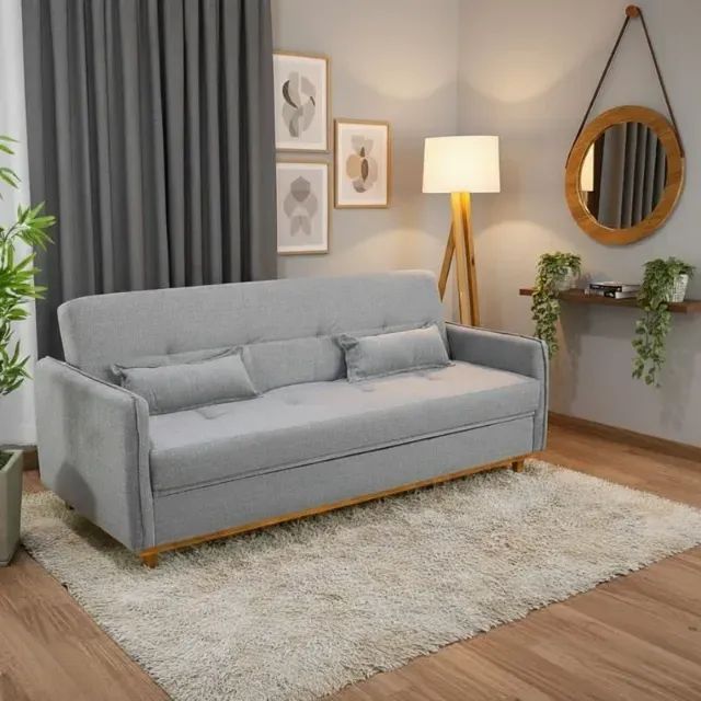 Sofá Cama Ipanema com Baú 2,00 m Linho  Novo!!  Pronta Entrega!! - Foto 5