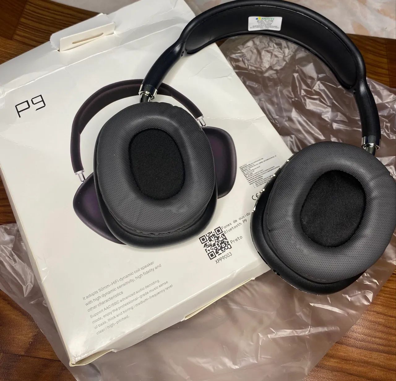 Fone de ouvido Bluetooth P9 com drivers de 50 mm
