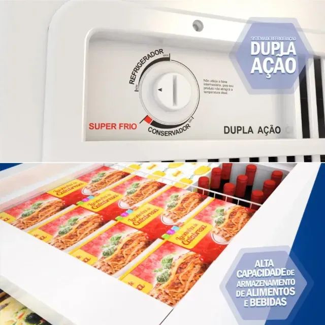 2本 30,000円セット Freezer Horizontal 2 Tampas Dupla Ação 503L 220V Branco HCED503C R