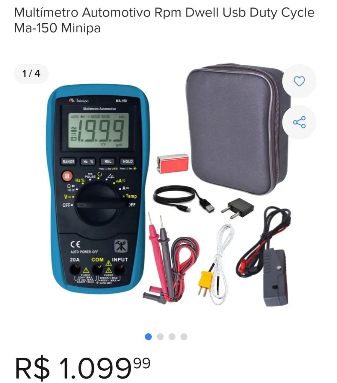 Multímetro  Digital Minipa MA-150 com Interface USB - Foto 4