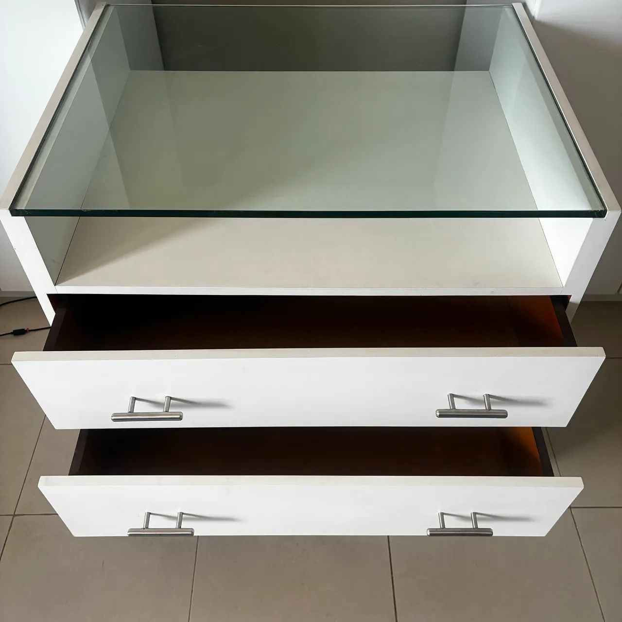 Cômoda com 3 Gavetas e Nicho Superior - Branca - Foto 4