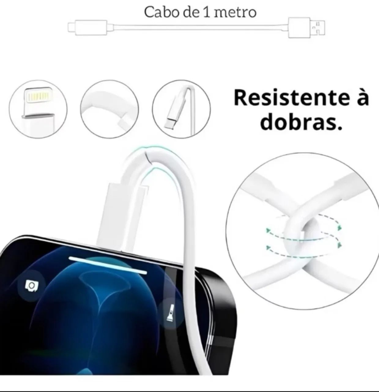 CABO USB LIGHTNING(2M) ORIGINAL CHINA - Foto 2