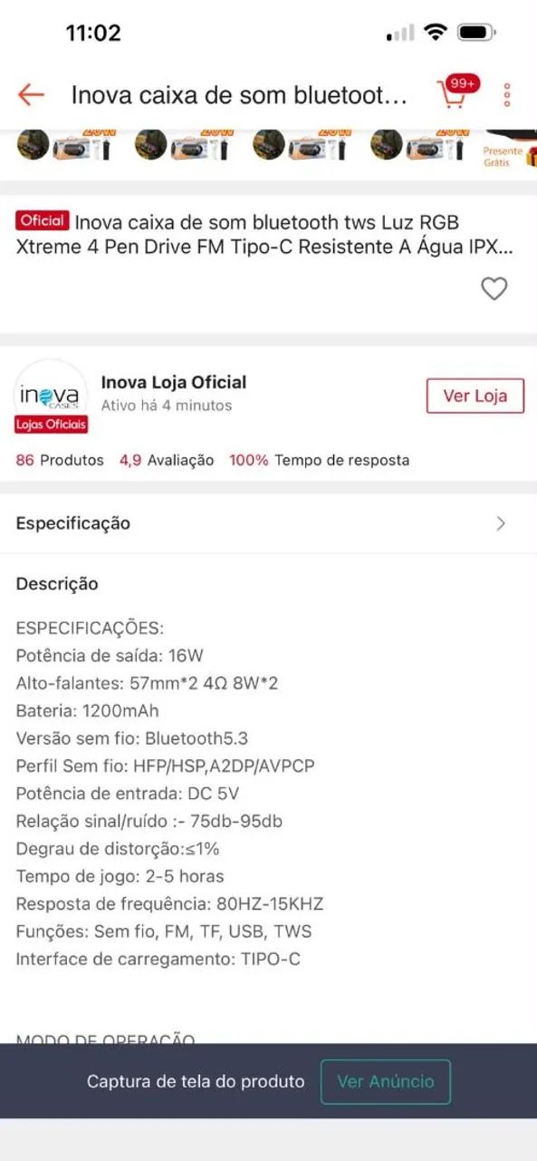 Inova caixa de som  - Foto 3