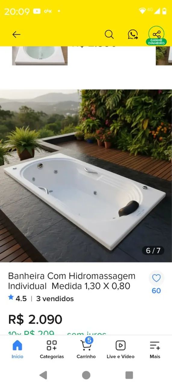 Banheira externa com hidromassagem