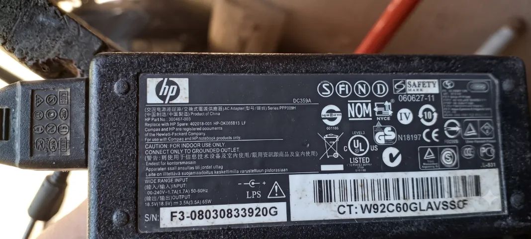 Fonte Notebook original hp 18.5 volts