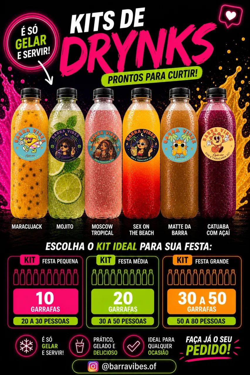 Drynks prontos pra sua festa