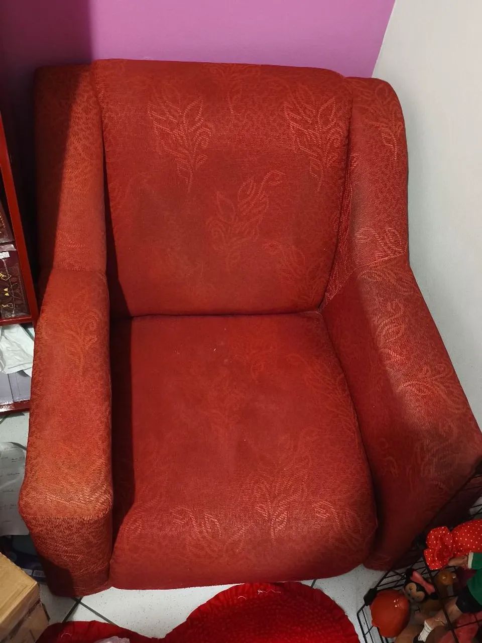 Sofá estofado Vermelho  - Foto 2