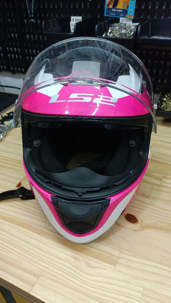 Capacete LS2 feminino com viseira solar - Usado poucas vezes  - Foto 3
