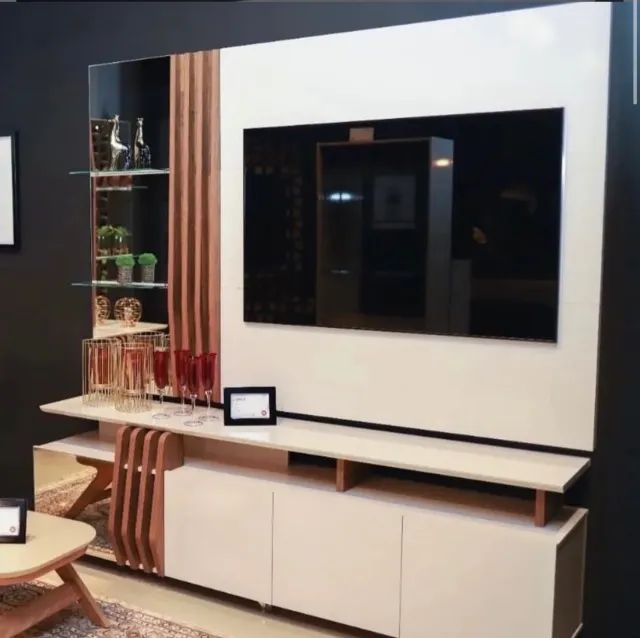 Painel com Bancada Bellavie 200 cm para TV até 55 polegadas