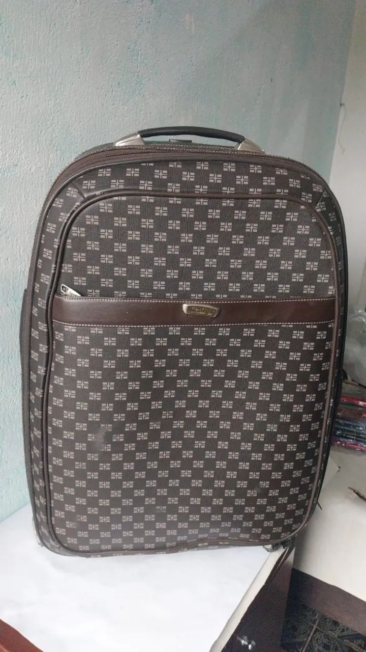 mala de viagem sestini marrom monograma  - Foto 2