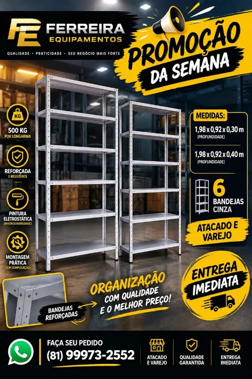 Estante de aço novas pronta entrega com 6 bandejas