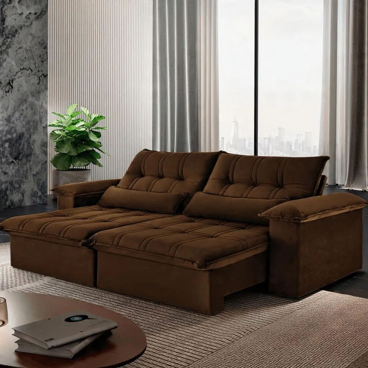 Sofá Retrátil luxo 2.50 largura novo lacrado 