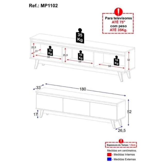 RACK MODERNO para Tv ate 75 Polegadas NOVO - Foto 3
