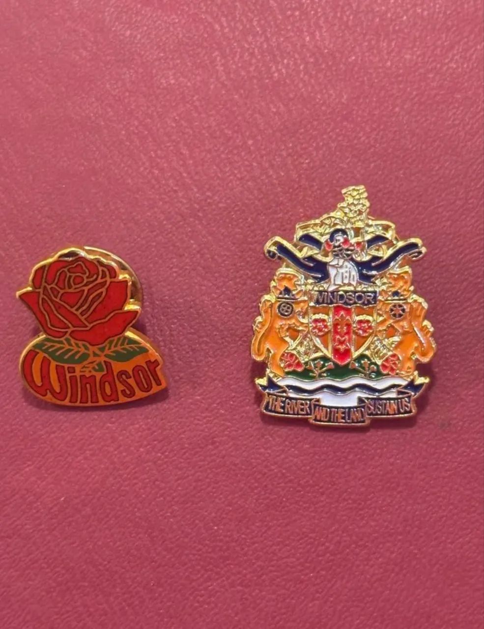dois broches oficiais de windsor, canadá