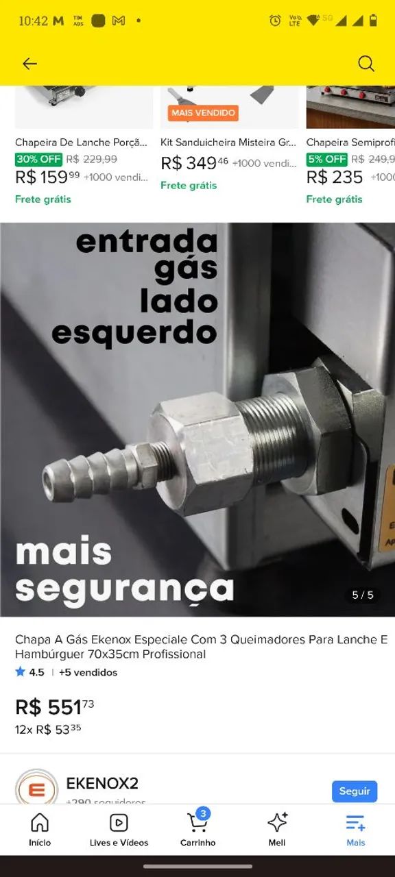 Chapa para hambúrguer 
