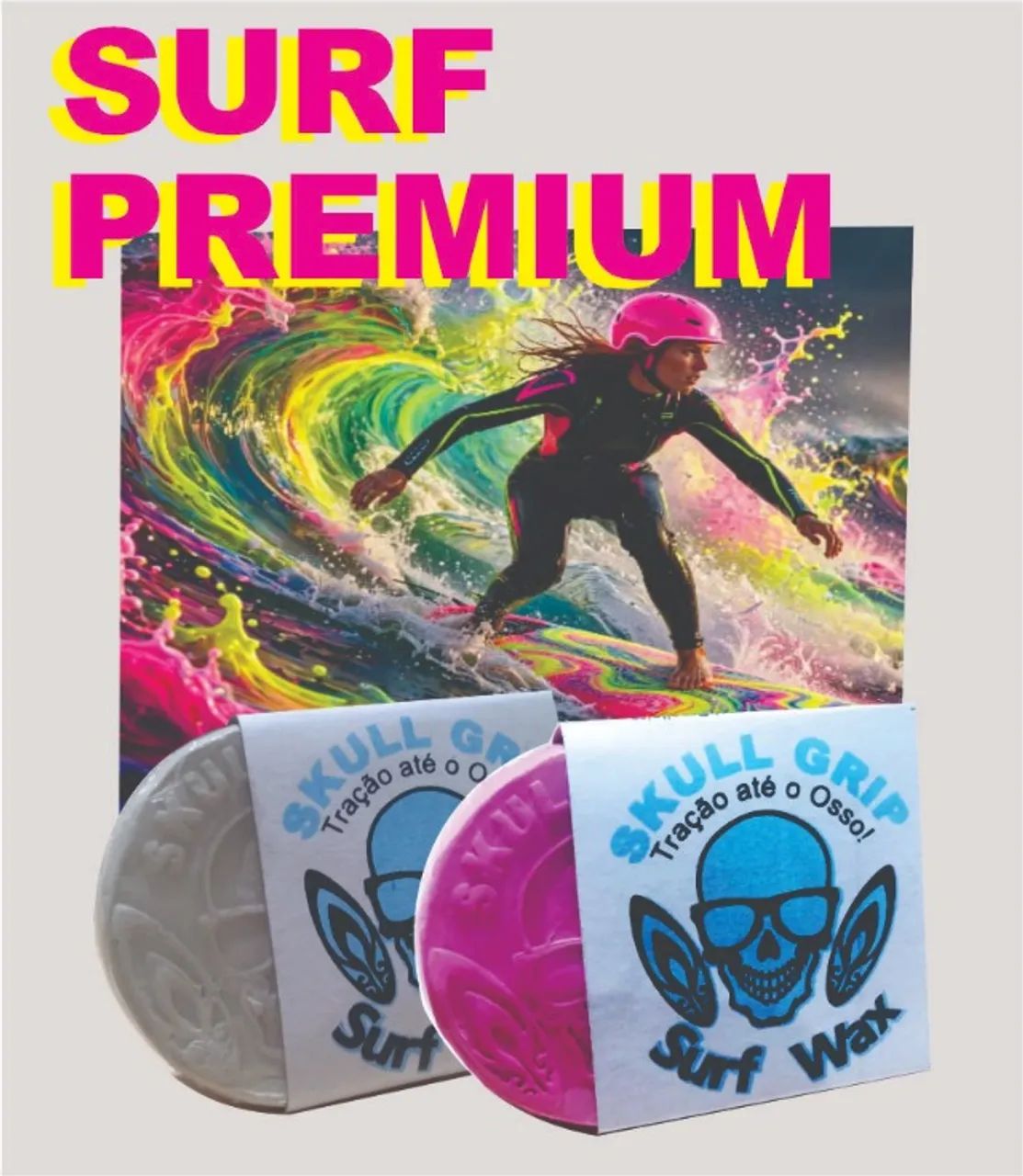 Parafina surf  skull grip (águas quentes) - Foto 4