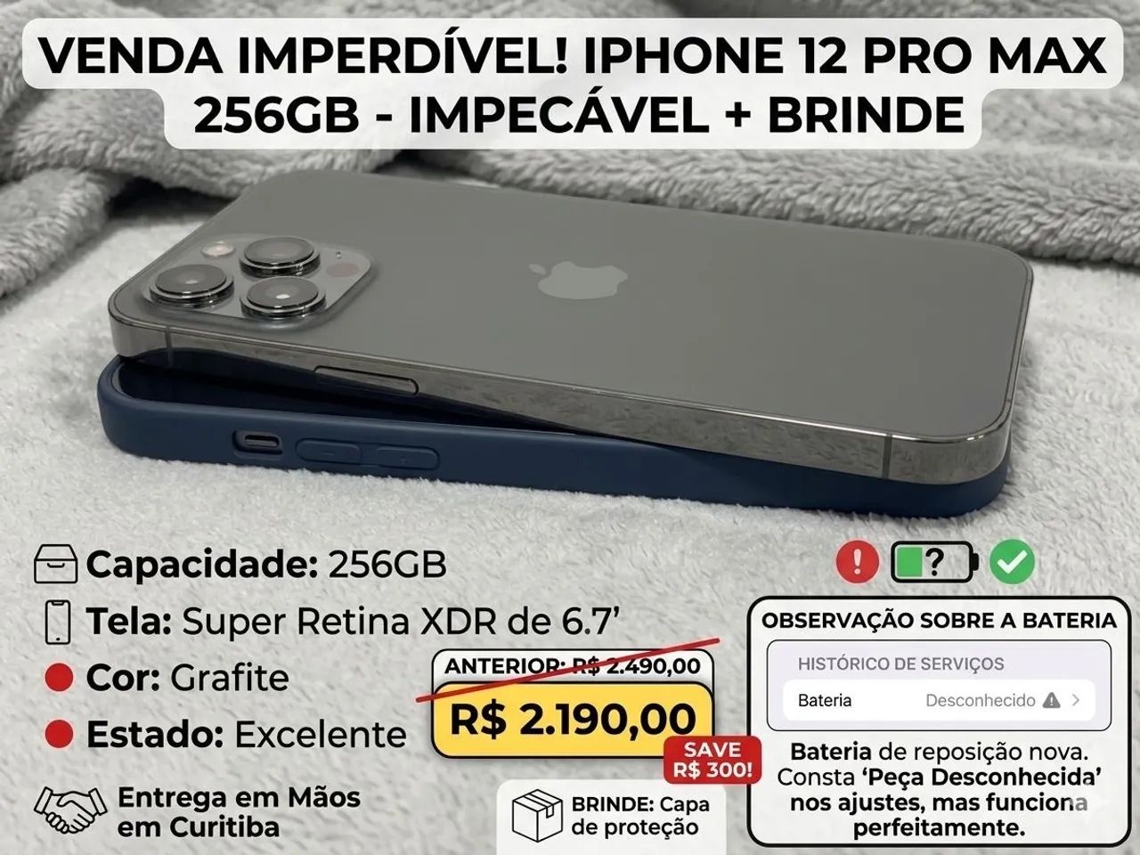 iPhone 12 Pro MAX 256GB Graphite グラファイト iPhone 12 Pro Max 256GB Grafite com Tela 6.7