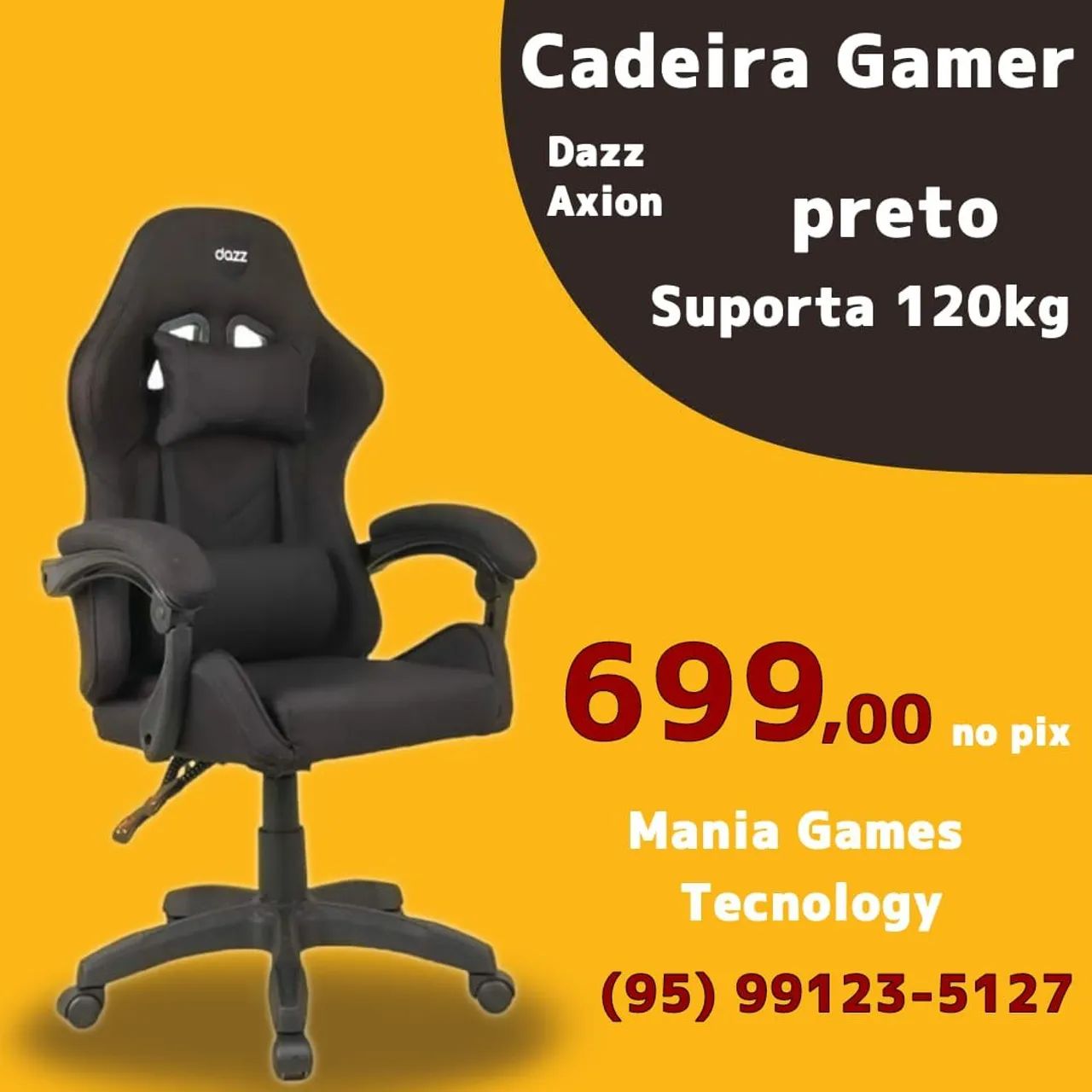 Cadeira gamer com almofadas 