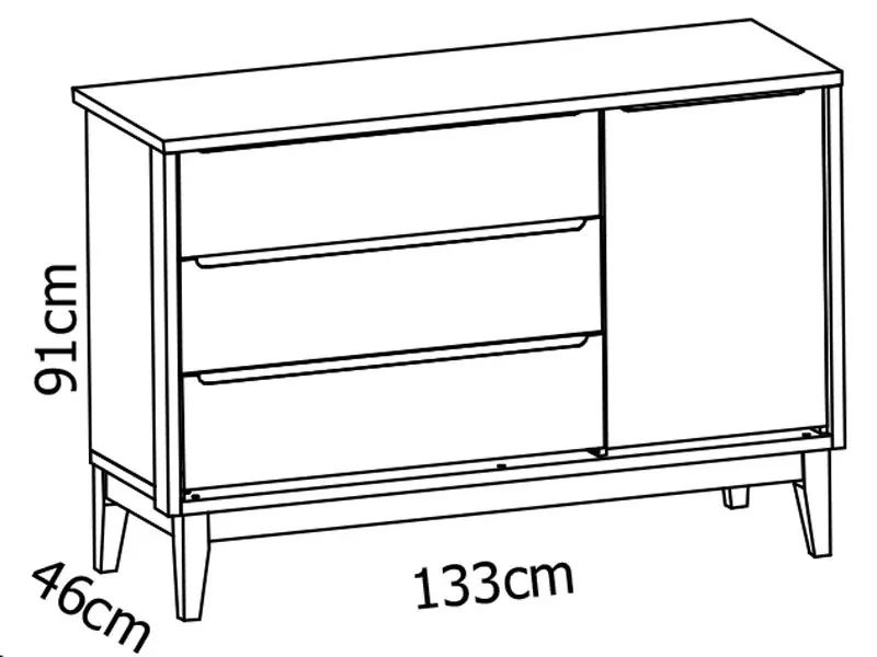 Quarto de bebê completo Berço, Guarda-Roupa e Cômoda - Classic New 100% MDF Off-white - Foto 3