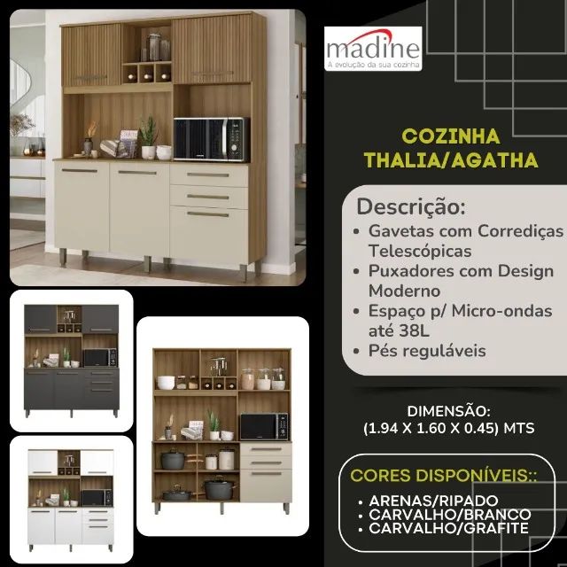 Kit Armario Cozinha Thalia Nova