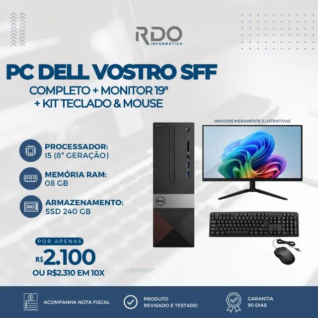 Computador Dell Vostro Core i5 8gb RAM completo