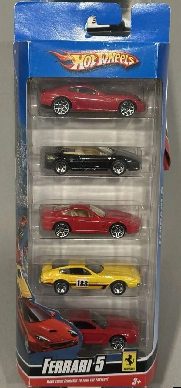 Pack hot Wheels Ferrari 2008 com 5 miniaturas