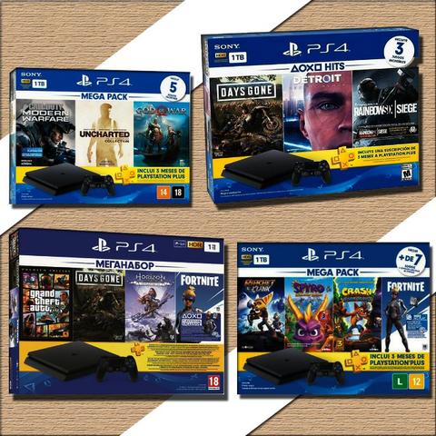 PS4 Slim 1TB Edições Family, Melhor preço!!