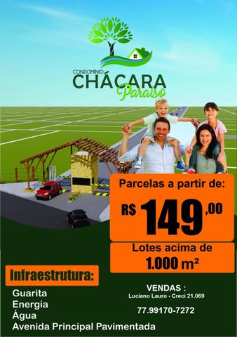Chacara paraiso lagoa das flores - Parcelas mensais 149,00
