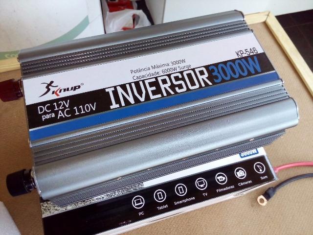 Inversor Conversor de Tensão 3000w 12v p/ 110v (Novo) - Foto 5