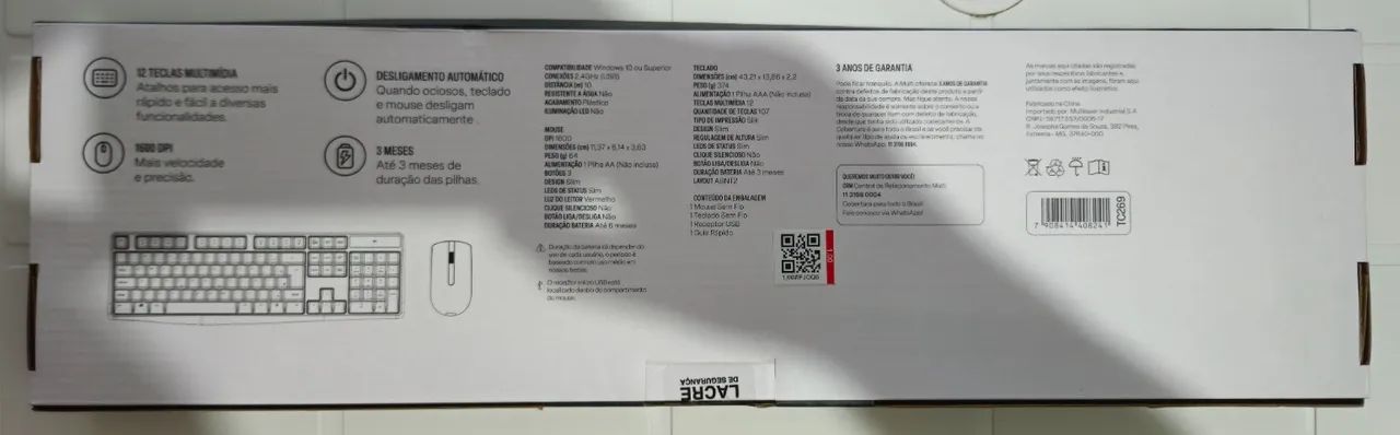 Wireless Keyboard and Mouse Combo, USB Connection 1600dpi with Included Battery Black - TC26964318047877377121