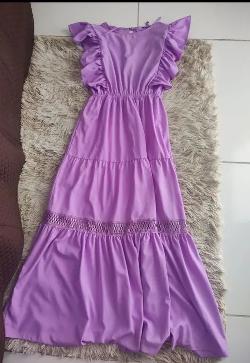 Vestido Longo Festa Lilás.