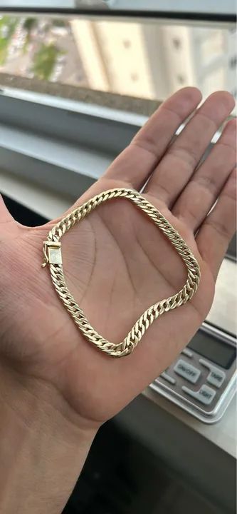 Pulseira MACIÇA lacraia ouro 18 nova