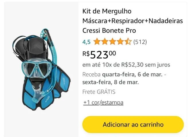 Kit Mergulho US Divers Snorkel - Foto 4