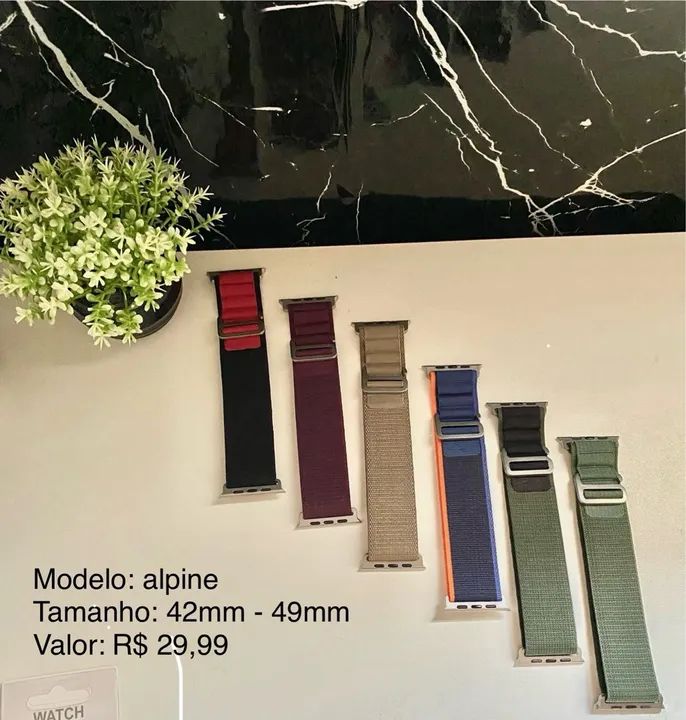 Pulseiras Nylon Tecido para Smartwatches 38mm-41mm e 42mm-49mm - Diversas Cores - Foto 2