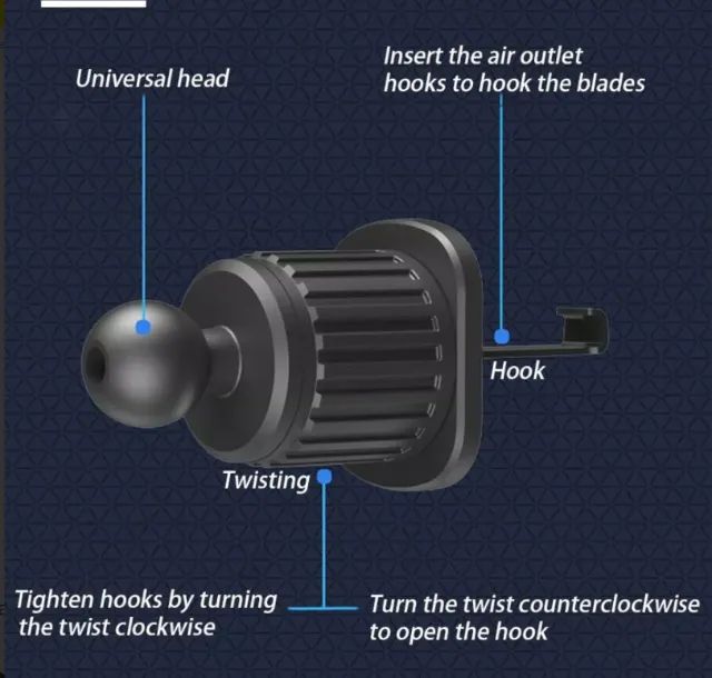 Suporte para celular, saída do ar com gancho, o melhor suporte da categoria. - Foto 6