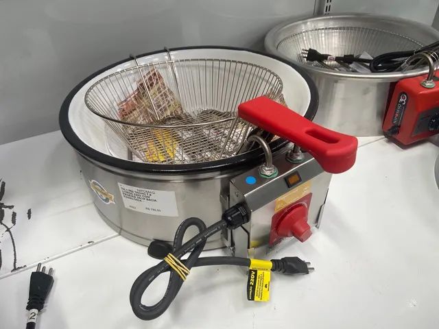 FRITADEIRA TACHO DE MESA 7,5L COM PENEIRA 35CM BACIA ESMALTADA TH.702 - MARCHESONI  - Foto 2