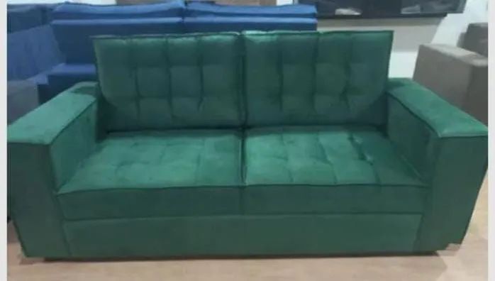 Sofa retro 1.90 em sued veludo super confortável 